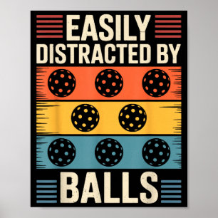 Affiche Facilement distrait par pickleball