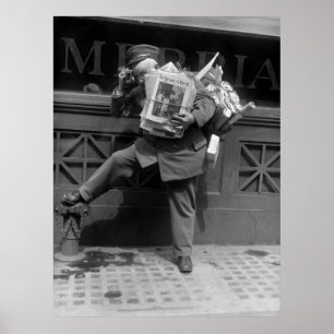 Affiche Facteur surchargé, les années 1920