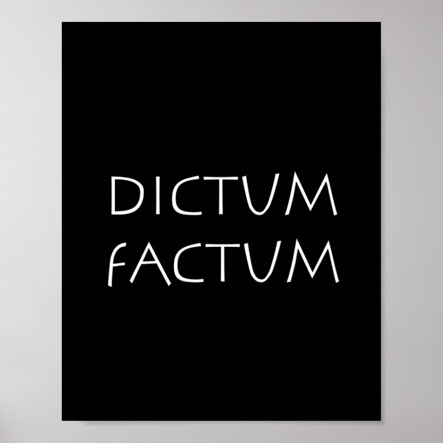 Affiche Factum dictum (Devant)