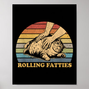 Affiche Factures Roulantes De Chat Drôle Uni-adultes Et En