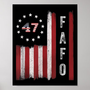 Affiche Fafo Drapeau Trump drôle