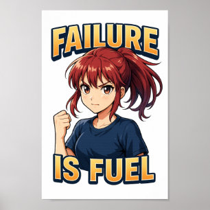 Affiche FAILURE IS CAREL - High Gloss 3D Anime Girl Art fo