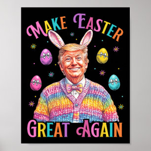 Affiche Faire à nouveau grande Pâques drôle de lapin Trump