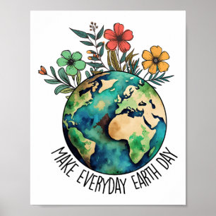 Affiche Faire chaque jour Jour des terres Fleur sauvage Sa