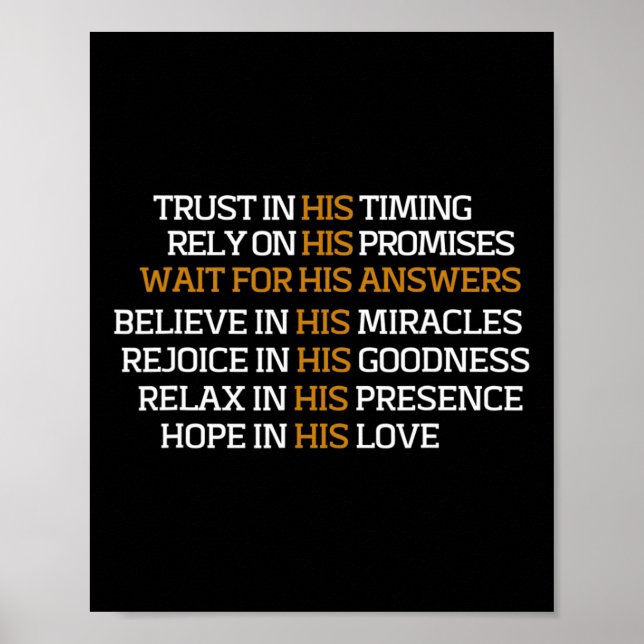 Affiche Faire Confiance à Son Timing - Noël Pâques Chrétie (Devant)