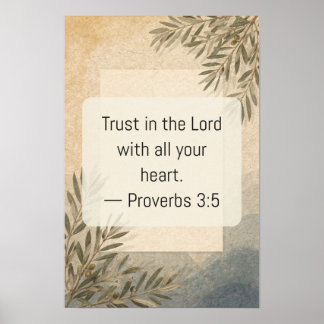 Affiche Faire confiance au Seigneur Proverbes 3:5 Impressi