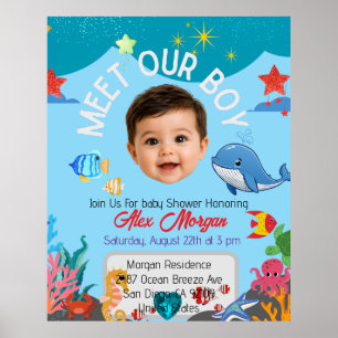 Affiche Faire Connaissance de Notre Garçon Invitation à la