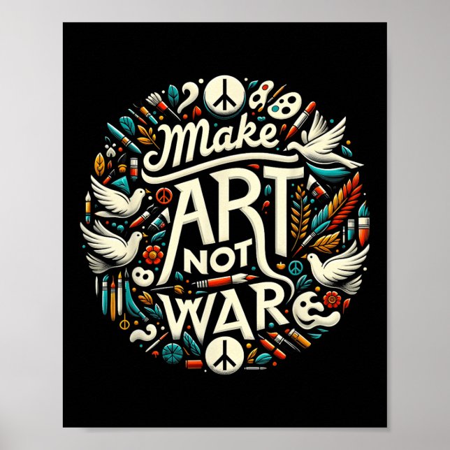 Affiche Faire de l'art pas de la peinture de guerre Tee -  (Devant)