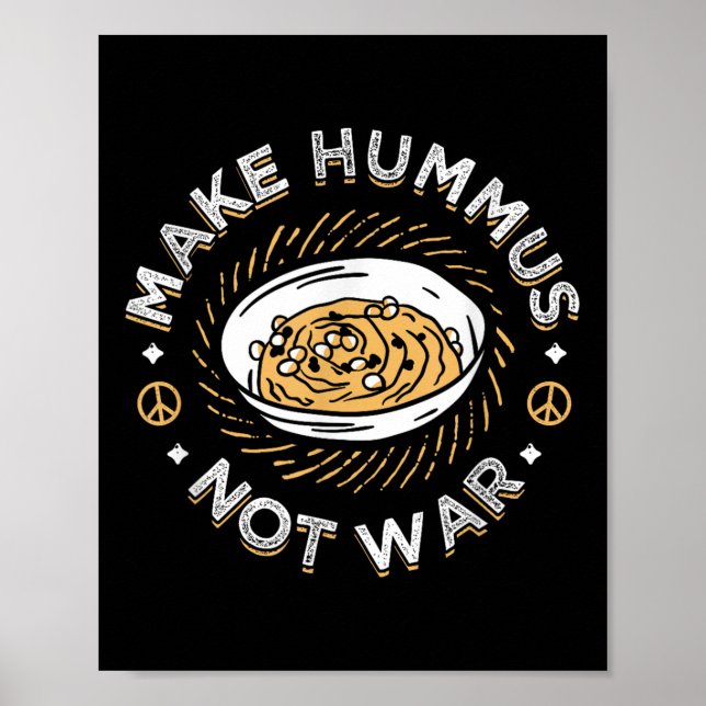 Affiche Faire de l'Hummus pas de guerre Vegetarian Vegetar (Devant)