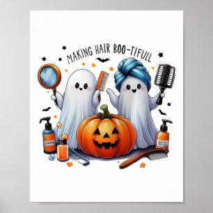 Affiche Faire des cheveux Botité Halloween Styliste fantôm