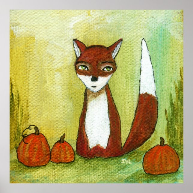 Affiche Faire des choix Whimsical Woodland Fox Art Peintur (Devant)