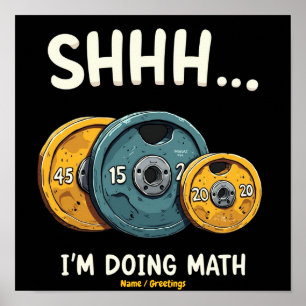 Affiche Faire des maths drôle de musculation entraînement
