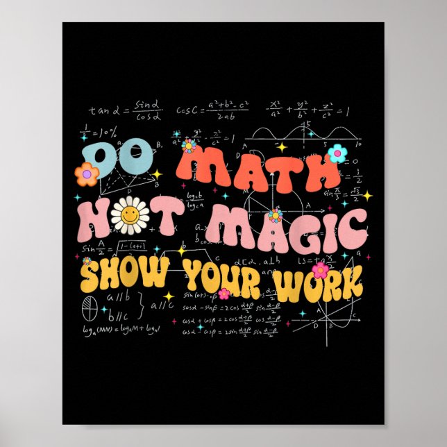 Affiche Faire des maths pas de la magie Cadeau rétro pour  (Devant)