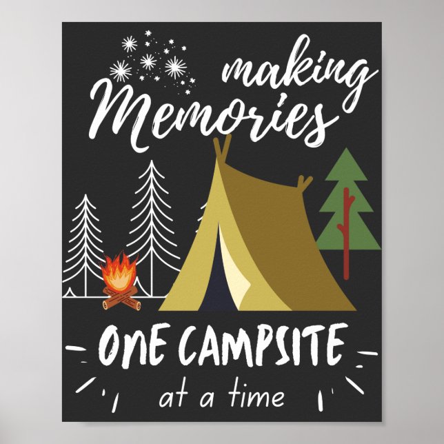 Affiche Faire des souvenirs de camping un terrain de campi (Devant)