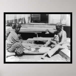 Affiche Faire du Poi à Hawaï 1908