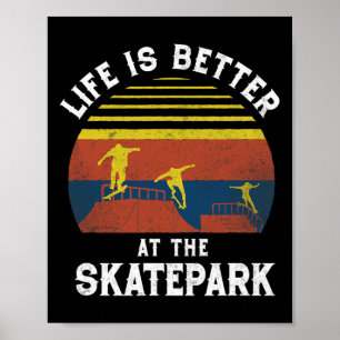 Affiche Faire du skateboard mieux au skatepark Vintage 80s