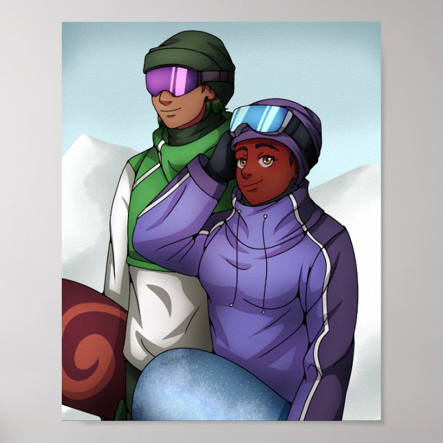 Affiche Faire du snowboard (Devant)