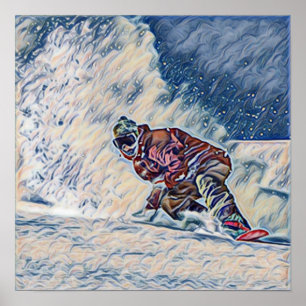 Affiche Faire du surf des neiges