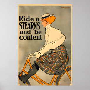 Affiche Faire du vélo sur un Stearns - Vélo Vintage