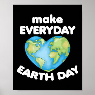 Affiche Faire Jour des terres quotidien Amour Planète Coeu