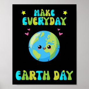 Affiche Faire Jour des terres tous les jours mignon Jour d