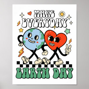 Affiche Faire Jour des terres tous les jours mignon Jour d