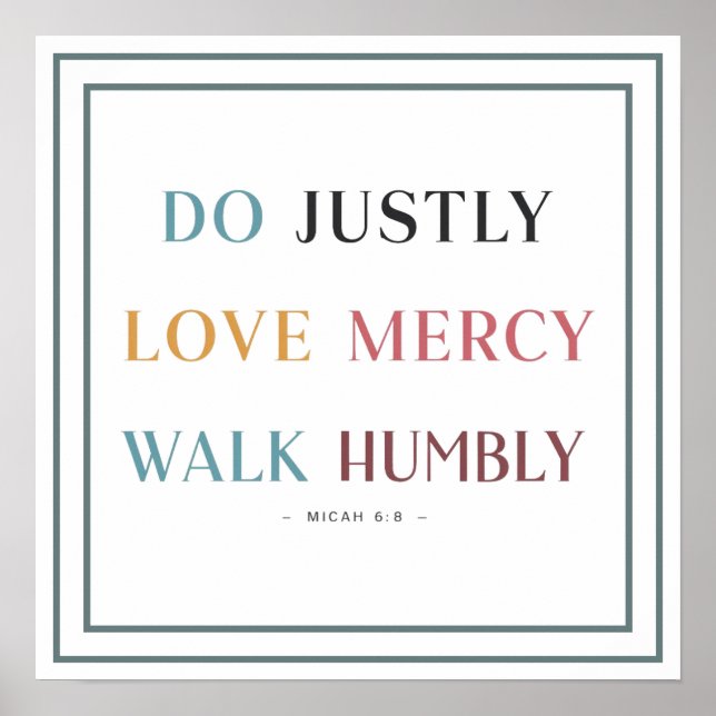 Affiche Faire justice Aimer miséricorde Marcher humblement (Devant)