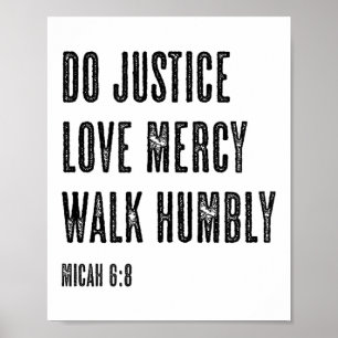 Affiche Faire justice miséricorde marcher humblement Miché