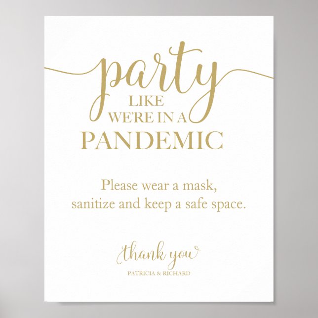 Affiche Faire la fête comme si nous étions en pleine pandé (Devant)