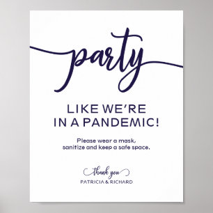 Affiche Faire la fête comme si nous étions en pleine pandé
