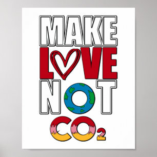Affiche Faire l'amour et non le CO2 Environnement climatiq