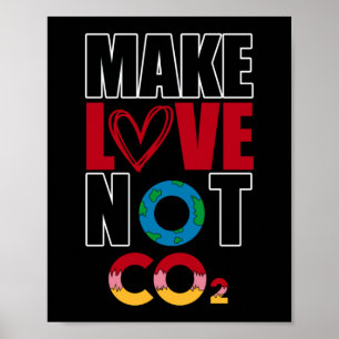 Affiche Faire l'amour pas CO2 Changement climatique Enviro