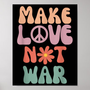 Affiche Faire l'amour pas la guerre Hippie les années 70 l