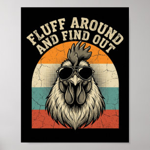 Affiche Faire le fou et découvrir drôle de coq mème poulet