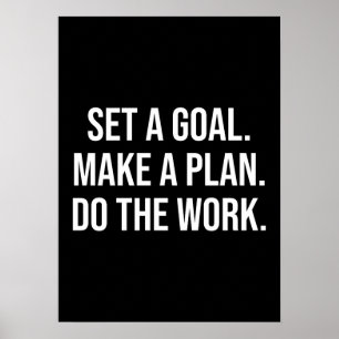 Affiche Faire Le Travail - Succès Hustle Gym Motivationnel