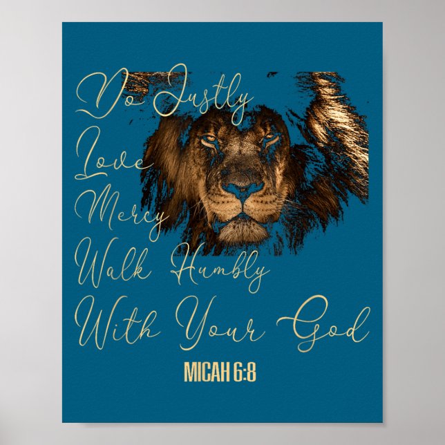 Affiche Faire Michée 6 8 verset biblique (Devant)