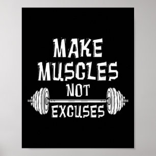 Affiche Faire Muscles Ne Pas Excuser Gym Motivationnel Cad