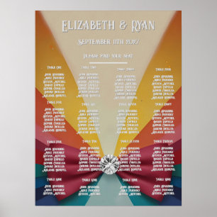 Affiche Faire-part de mariage Arc-en-ciel élégant et color