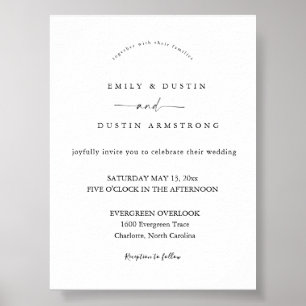 Affiche Faire-part de mariage bohème minimaliste