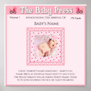 Affiche Faire-part de naissance photo Keepsaké