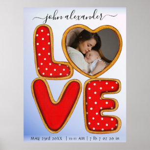 Affiche Faire-part de naissance photo Retro Baby