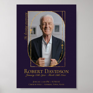 Affiche Faire-part funéraire numérique post foncé violet