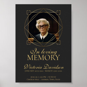 Affiche Faire-part funéraire numérique post gris foncé