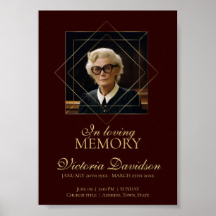 Affiche Faire-part funéraire numérique Post rouge foncé