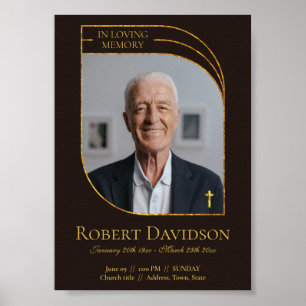 Affiche Faire-part funéraire numérique post sombre Brown