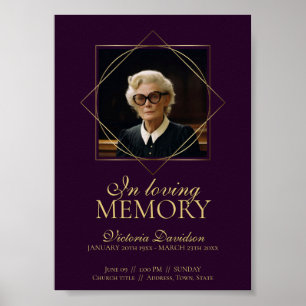 Affiche Faire-part funéraire numérique profond violet