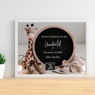 Affiche Faire-part simple de grossesse neurale numérique