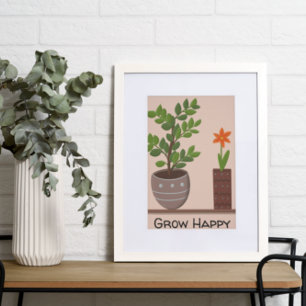 Affiche Faire pousser une plante heureuse
