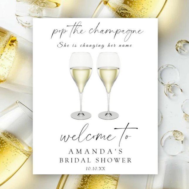 Affiche Faire sauter le champagne Fête de douche de mariée (Créateur téléchargé)