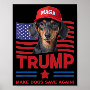 Affiche Faire sauver les chiens à nouveau drôle Trump chio